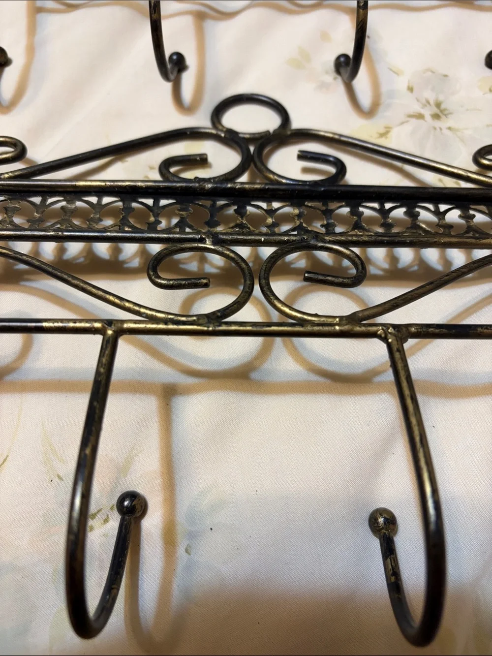 Decorative Black/Gold Metal Wall Hook Rack Set - Unbranded